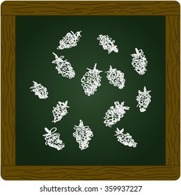 Simple hand drawn doodle of some raspberries