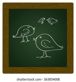 Simple hand drawn doodle of some birds