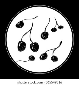 Simple hand drawn doodle of some cherries