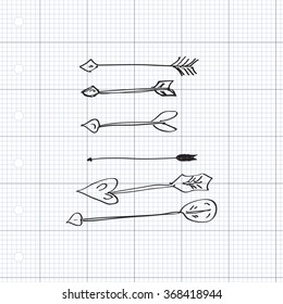 Simple hand drawn doodle of some arrows