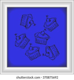Simple hand drawn doodle of some cakes