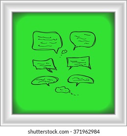 Simple hand drawn doodle of some speech bubbles