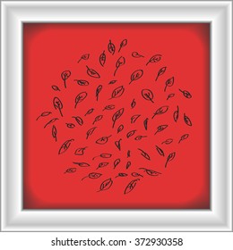 Simple hand drawn doodle of some leaves