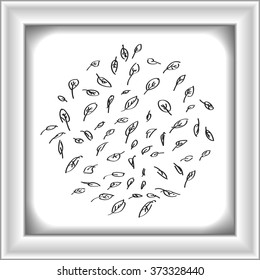 Simple hand drawn doodle of some leaves