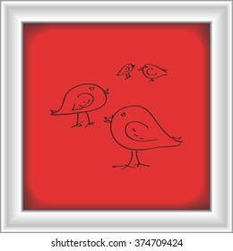 Simple hand drawn doodle of some birds