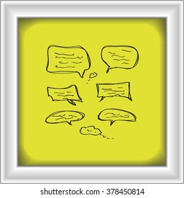 Simple hand drawn doodle of some speech bubbles