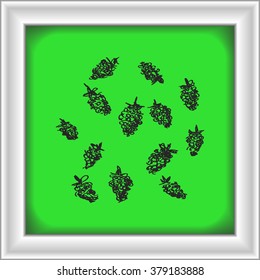 Simple hand drawn doodle of some raspberries