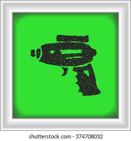 Simple hand drawn doodle of a space gun