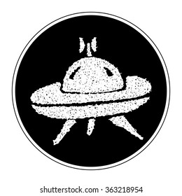Simple hand drawn doodle of a spaceship