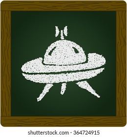 Simple hand drawn doodle of a spaceship