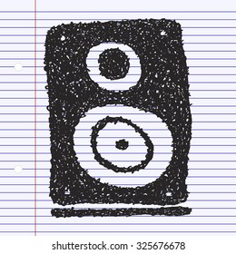 Simple hand drawn doodle of a speaker