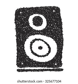 Simple hand drawn doodle of a speaker