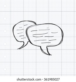 Simple hand drawn doodle of a speeach bubble