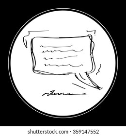 Simple hand drawn doodle of a speech bubble