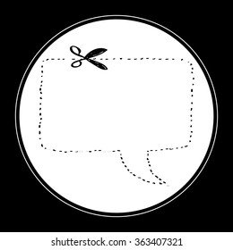 Simple hand drawn doodle of a speech bubble