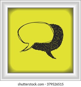 Simple hand drawn doodle of a speech bubble