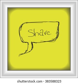 Simple hand drawn doodle of a speech bubble