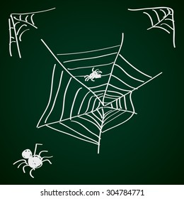 Simple hand drawn doodle of a spiders web