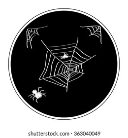 Simple hand drawn doodle of a spiders web