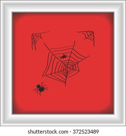 Simple hand drawn doodle of a spiders web