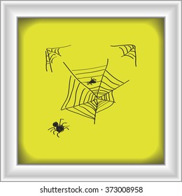 Simple hand drawn doodle of a spiders web