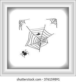 Simple hand drawn doodle of a spiders web