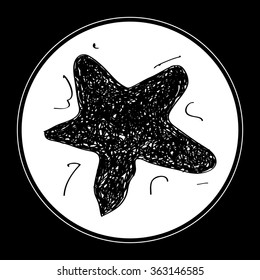 Simple hand drawn doodle of a star