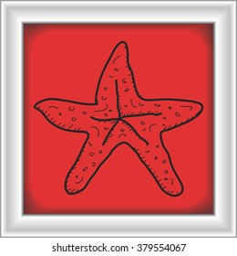 Simple hand drawn doodle of a starfish