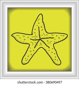 Simple hand drawn doodle of a starfish