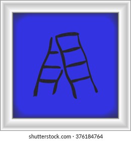 Simple hand drawn doodle of a step ladder