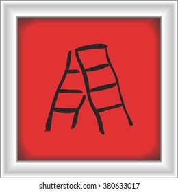 Simple hand drawn doodle of a step ladder