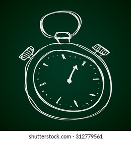 Simple hand drawn doodle of a stopwatch