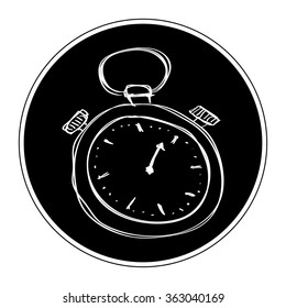 Simple hand drawn doodle of a stopwatch