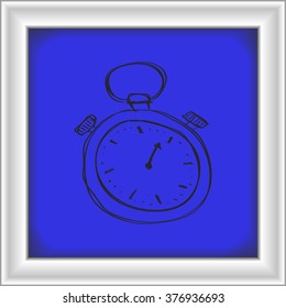 Simple hand drawn doodle of a stopwatch