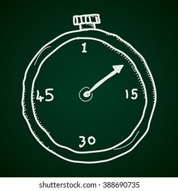 Simple hand drawn doodle of a stopwatch