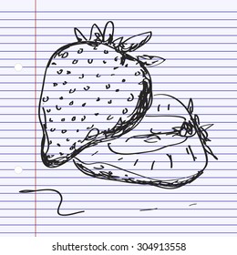 Simple hand drawn doodle of a strawberry
