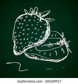 Simple hand drawn doodle of a strawberry