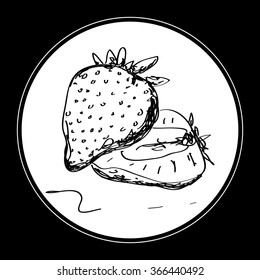 Simple hand drawn doodle of a strawberry