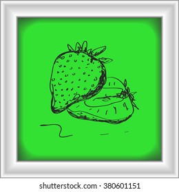 Simple hand drawn doodle of a strawberry