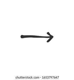 Simple hand drawn doodle style arrow right. Stock Vector illustration isolated on white background.