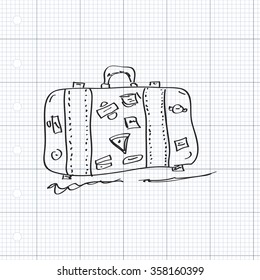Simple hand drawn doodle of a suitcase