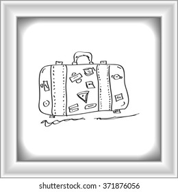 Simple hand drawn doodle of a suitcase
