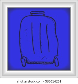 Simple hand drawn doodle of a suitcase
