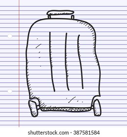 Simple hand drawn doodle of a suitcase