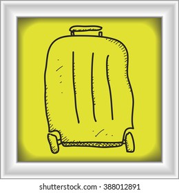 Simple hand drawn doodle of a suitcase