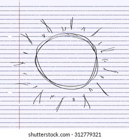 Simple hand drawn doodle of a sun
