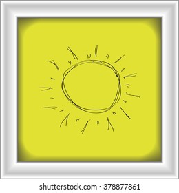 Simple hand drawn doodle of a sun