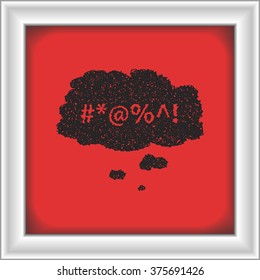 Simple hand drawn doodle of a swear thought bubble