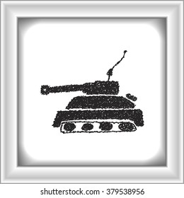 Simple hand drawn doodle of a tank