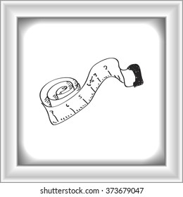 Simple hand drawn doodle of a tape measure